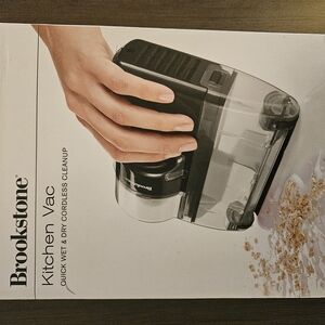 Brookstone Cordless Kitchen Vac - Black and Transparent